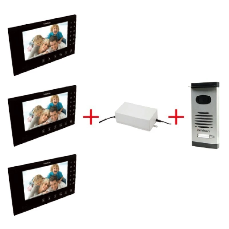 ALGAN 7” Renkli Dokunmatik LCD Görüntülü Villa Kitler (Üçlü)